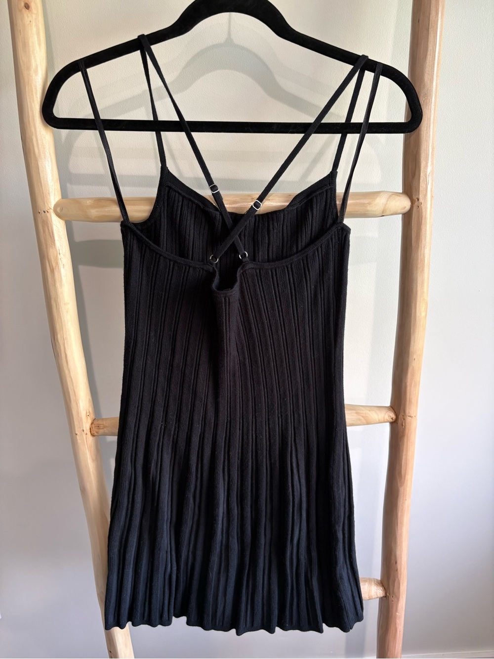 Abercrombie & Fitch Black Ribbed Strap Mini Dress - Picture 2 of 4